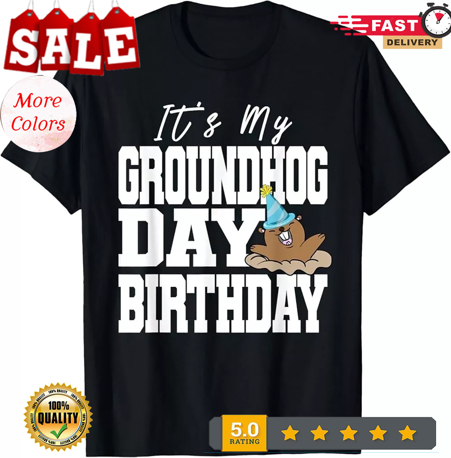 2025/It’s My Groundhog Day Birthday T-Shirt, Groundhog Day T-Shirt, Unisex Tee