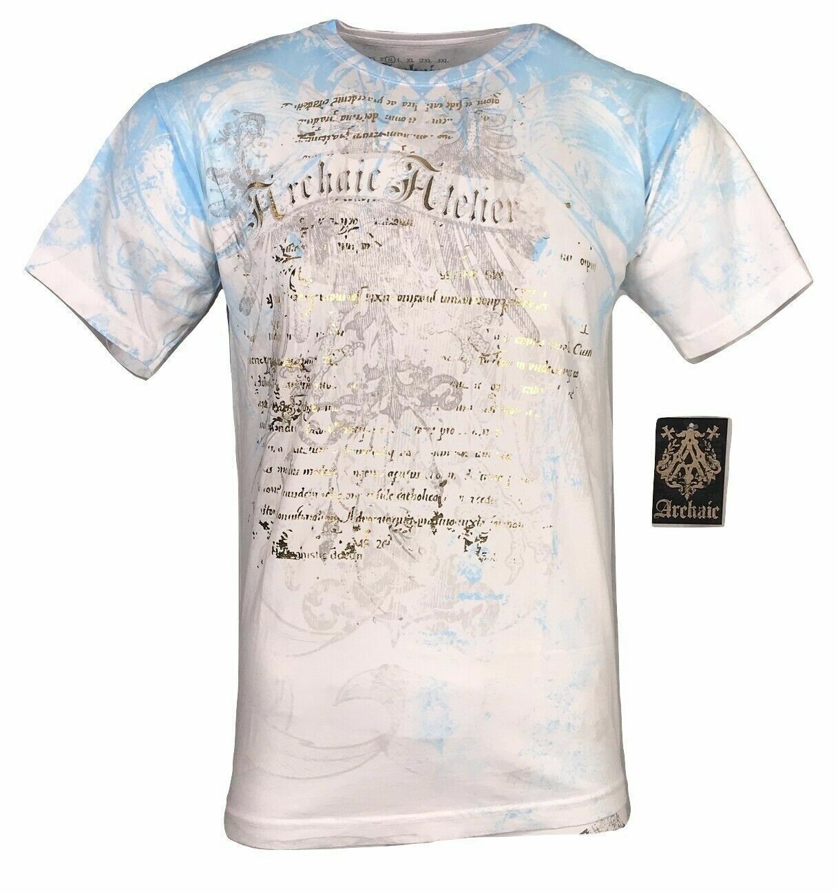 ARCHAIC by AFFLICTION Men’s T-Shirt CASCO Eagle White Tattoo Biker S-4XL $40 NW