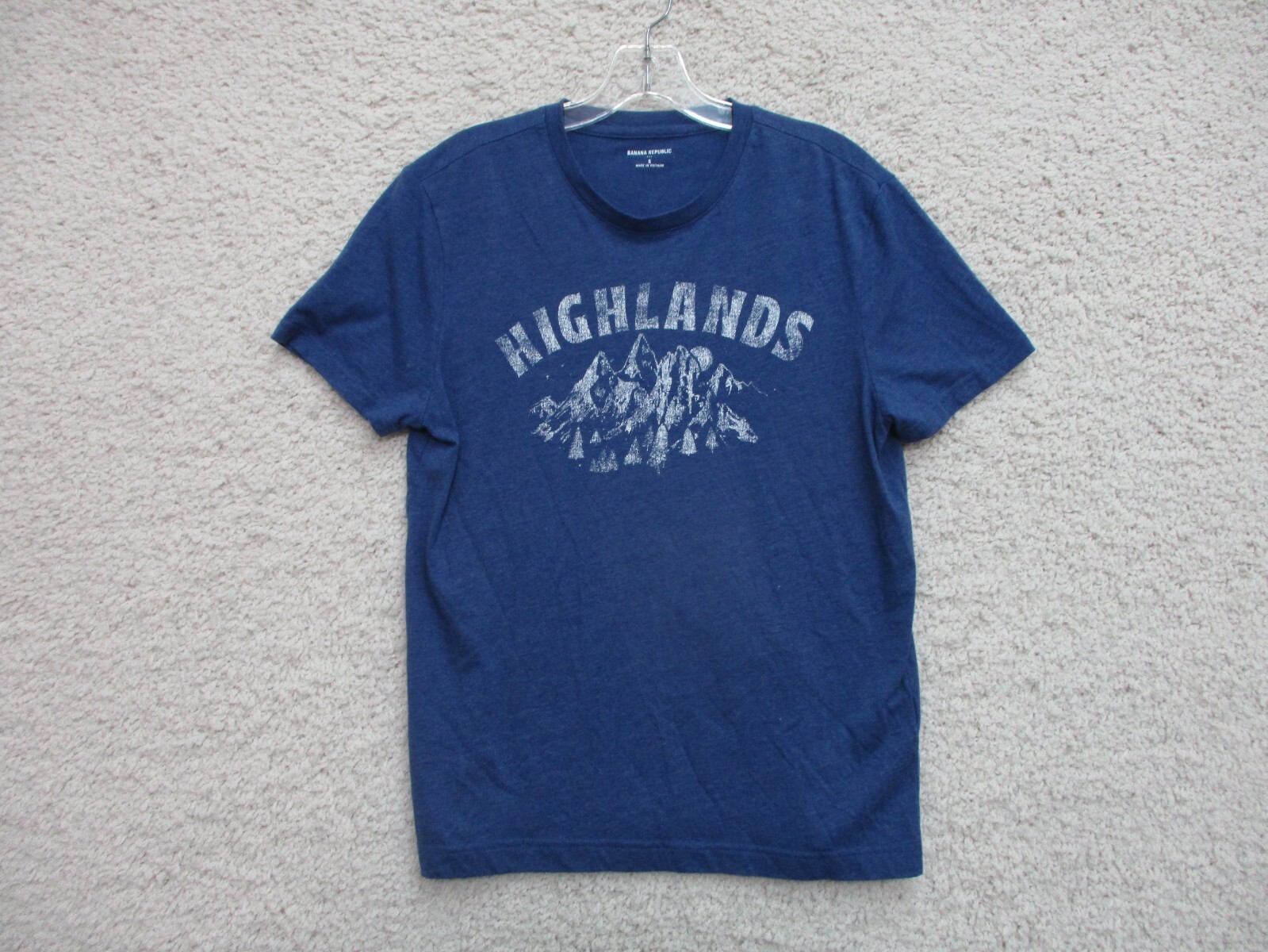Banana Republic Shirt Small Adult Blue Casual Highlands Cotton Stretch Mens S