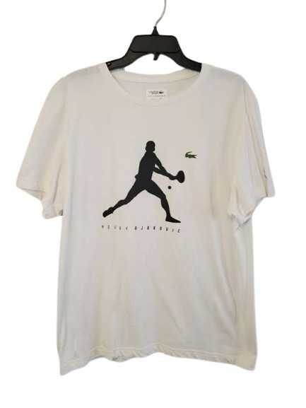 Lacoste Sport White Novak Djokovic Short Sleeve Ultra Dry Men’s T-shirt Size 2XL