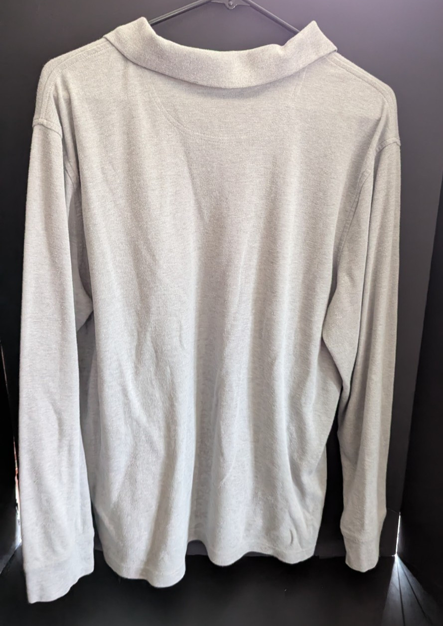 Croft & Barrow Easy Care Men’s Gray Long Sleeve Polo with Pocket Size Large