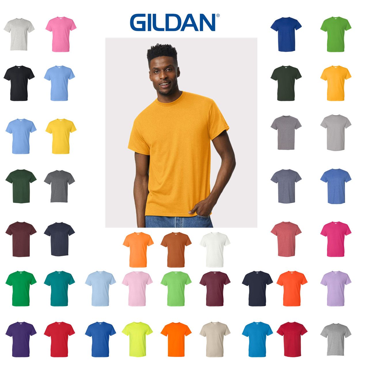 Gildan 8000 DryBlend T-Shirt 50/50 Short Sleeve Sizes S-3XL Over 40 colors *NEW*