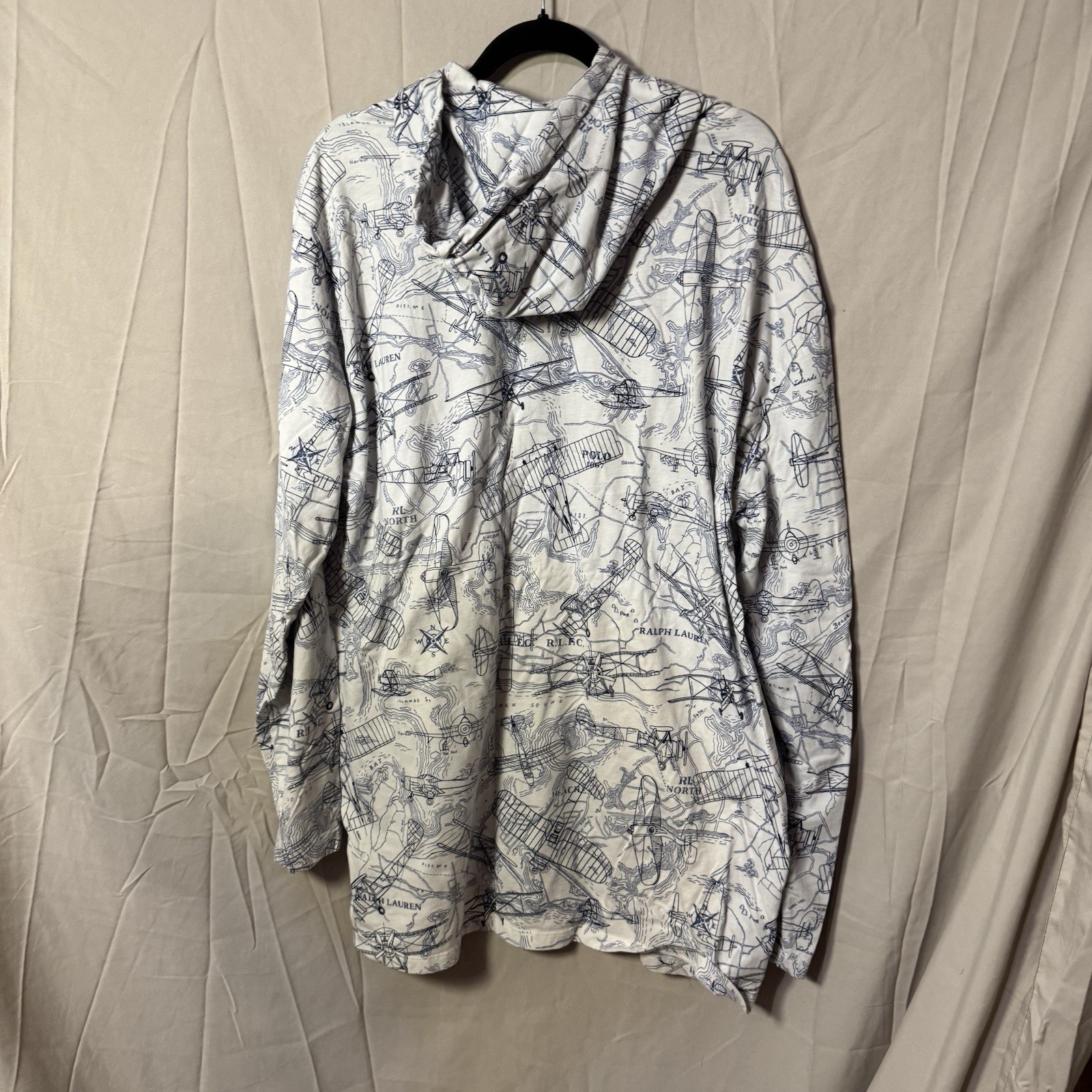 Polo Ralph Lauren Aviation Print Jersey Hooded T-Shirt Men’s 2XL