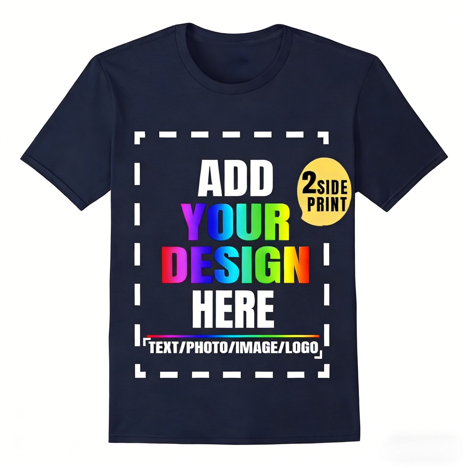 Personalized Custom T-Shirt Double Sided Print Your Design Text Logo Photo Gift