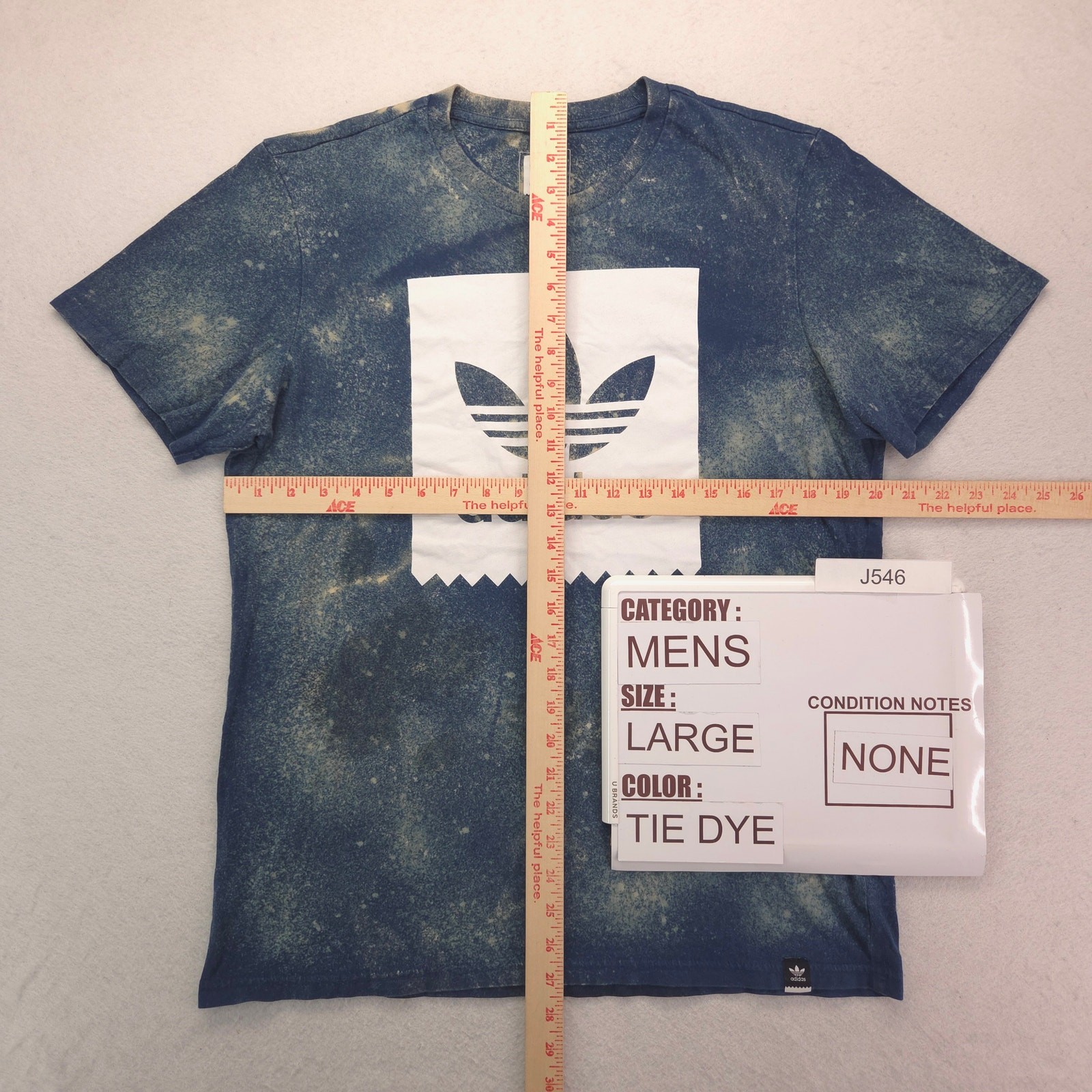 Adidas Casual Crew Neck Short Sleeve Graphic T Shirt Mens Size Large L Tie Dye