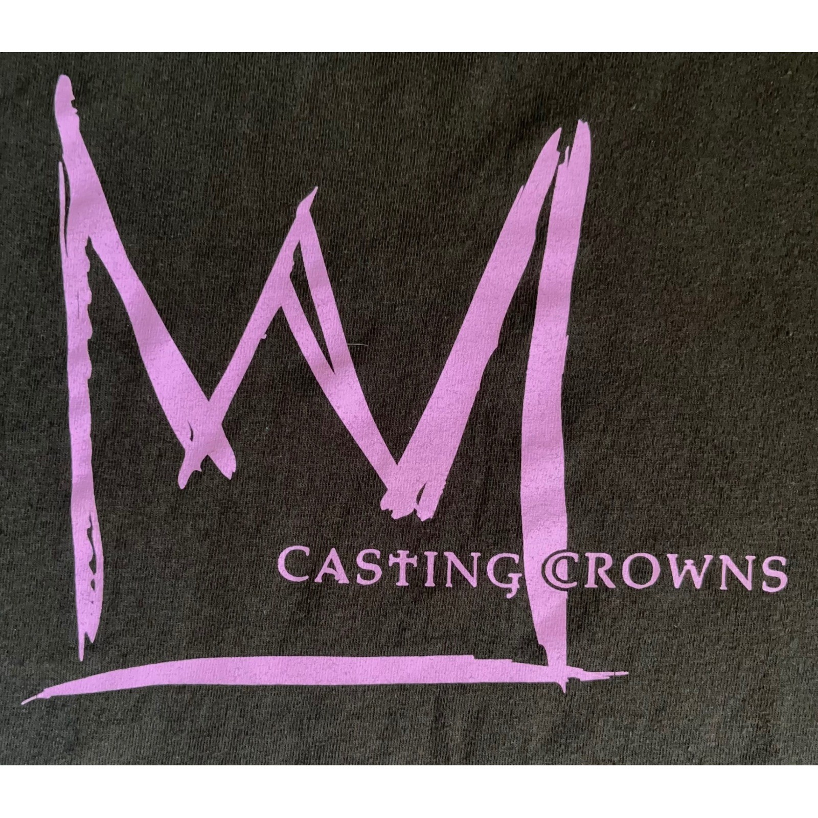Vtg Casting Crowns Band T-Shirt Mens Medium Black Pink Graphic Gildan Ultra