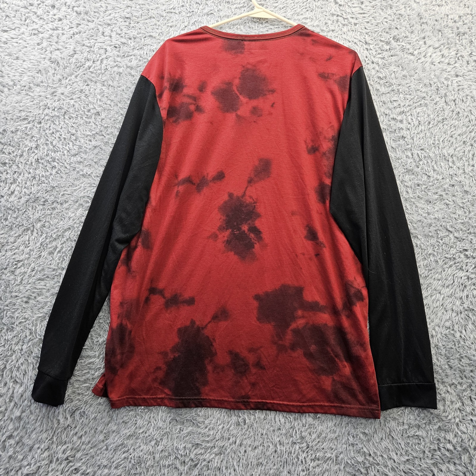 ROARK Run Amok Running Shirt XL Red Long Sleeve Performance Tie Dye *Stain