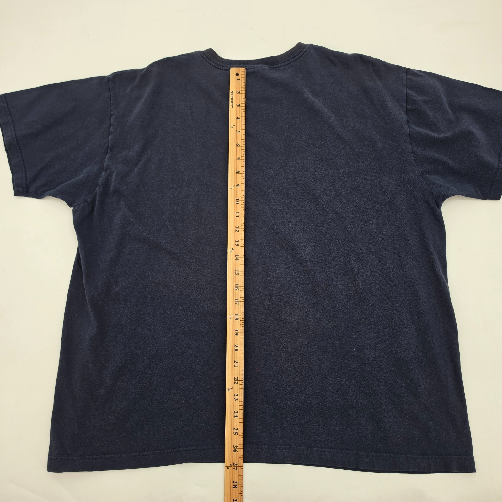 Vintage 90s Polo Ralph Lauren Men’s T-Shirt Size Large Navy Blue White Spellout