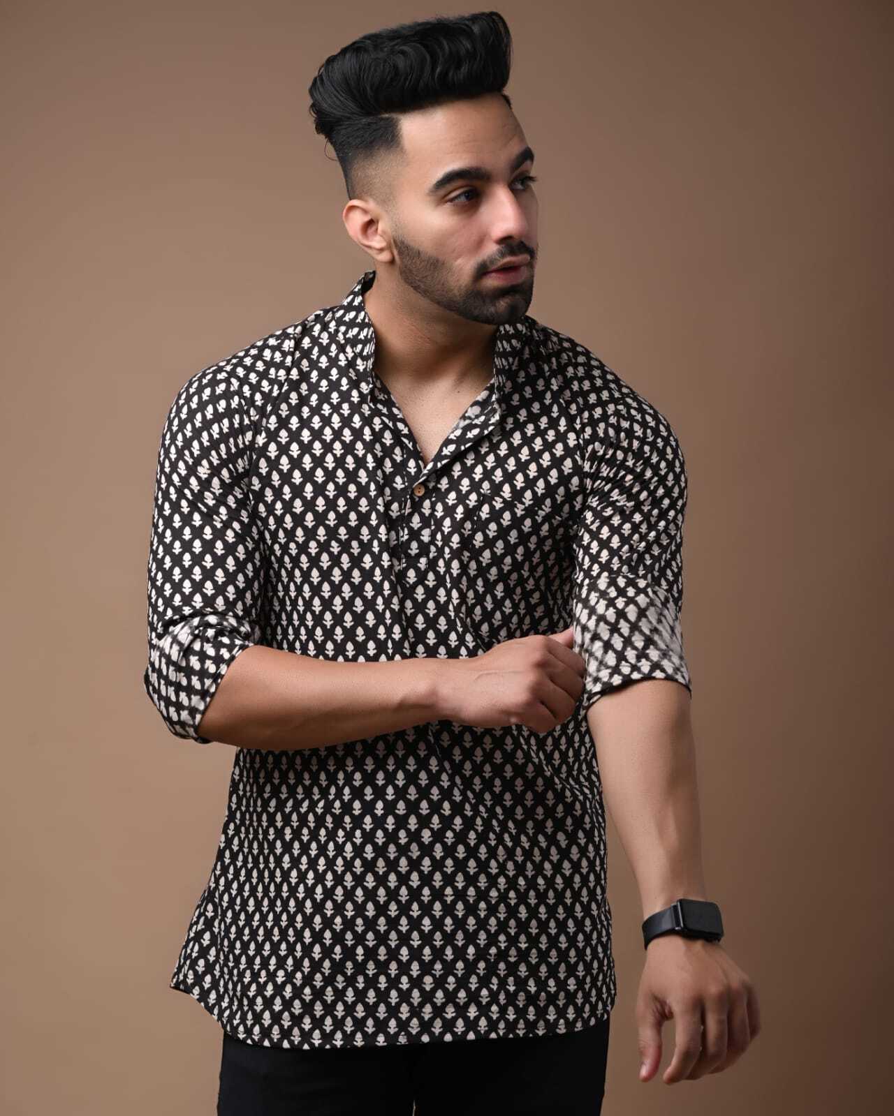 New! Pure Cotton Hand Block Print Short Kurta Pure Cotton for Men