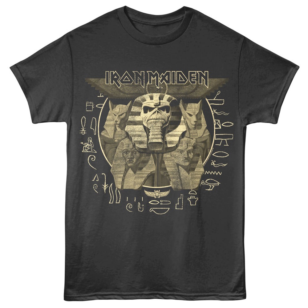 Iron Maiden Eddie Powerslave Hieroglyphics Men’s T Shirt Band Merch