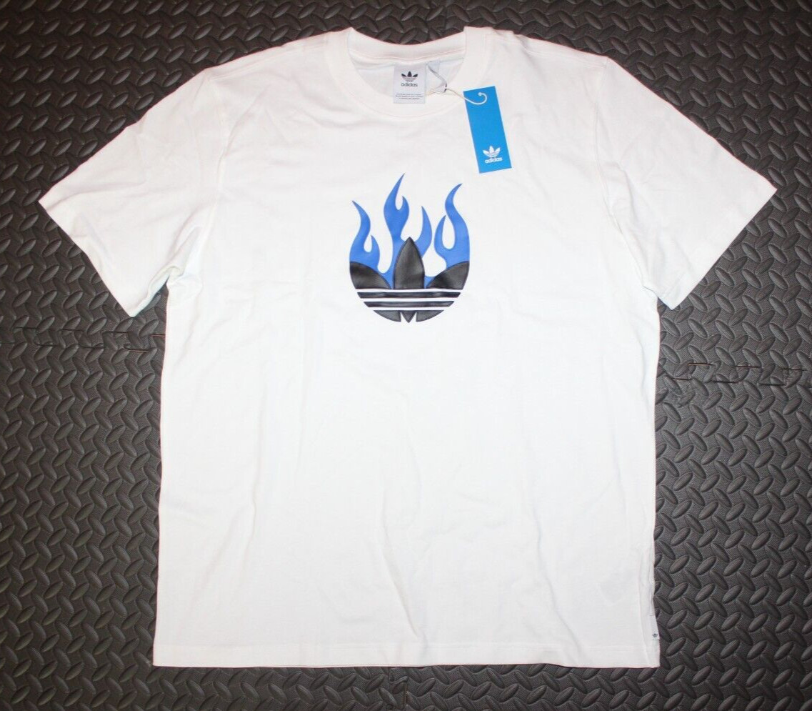 NEW MEN’S ADIDAS ORIGINALS TREFOIL FIRE LOGO TEE SHIRT ~SIZE 2XL #IS2944