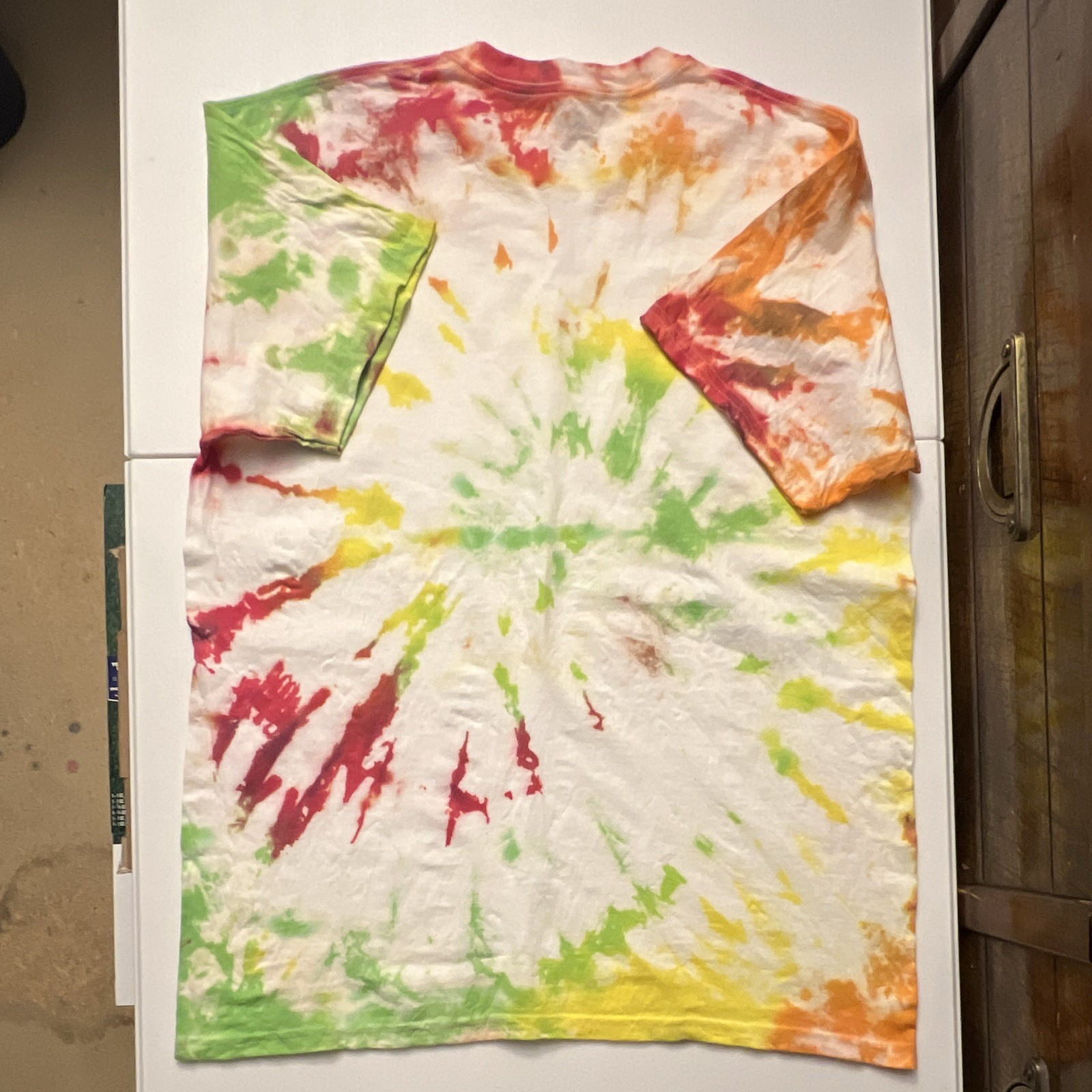 Multicolor Short Sleeve Tye Dye T-Shirt Size Large Unisex