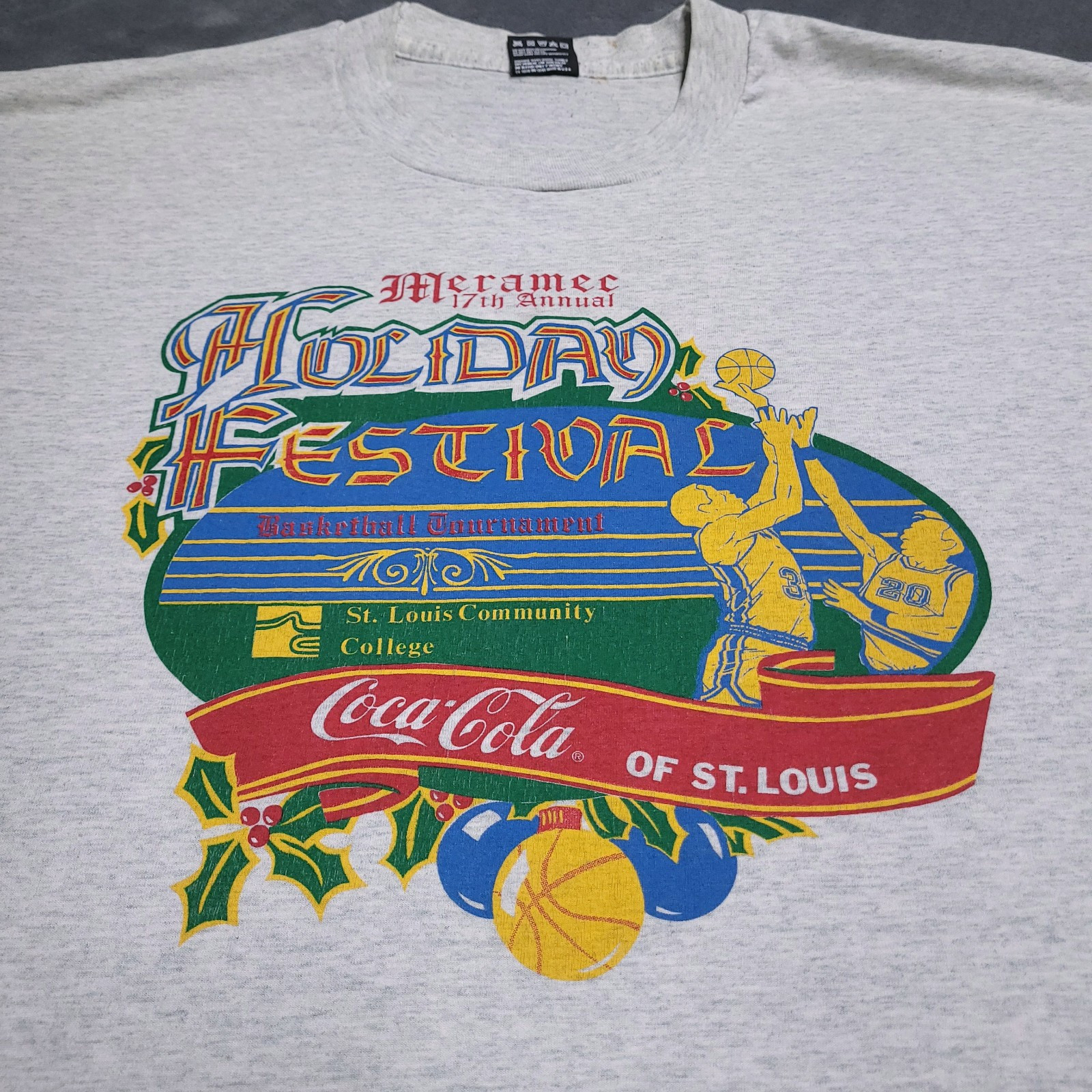 Vtg 90s Meramec Holiday Festival Basketball Tournament St Louis College XL 1994