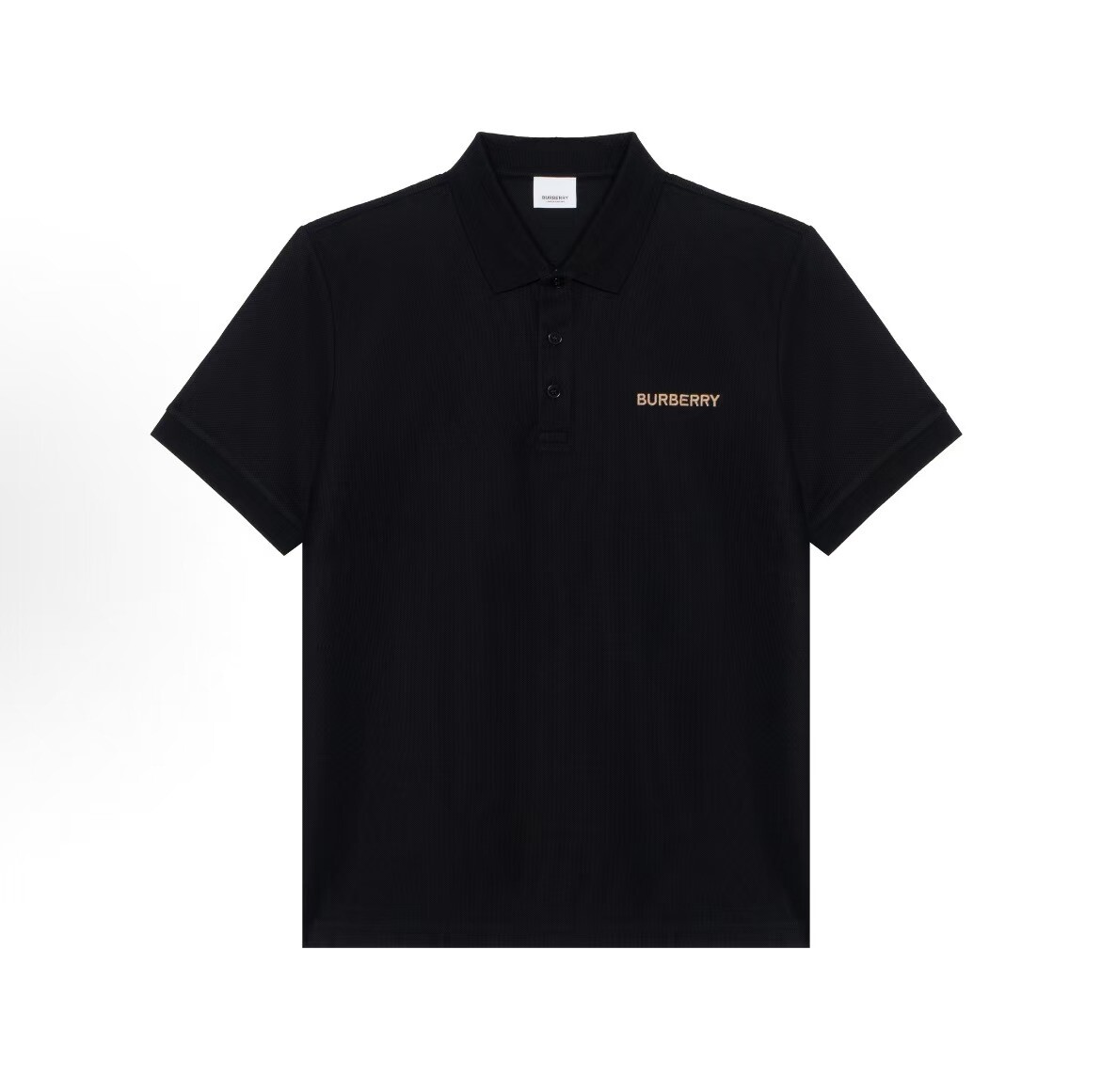 Burberry SS24 Logo Letter Embroidered Short-Sleeved Polo Shirt for Men’S Black