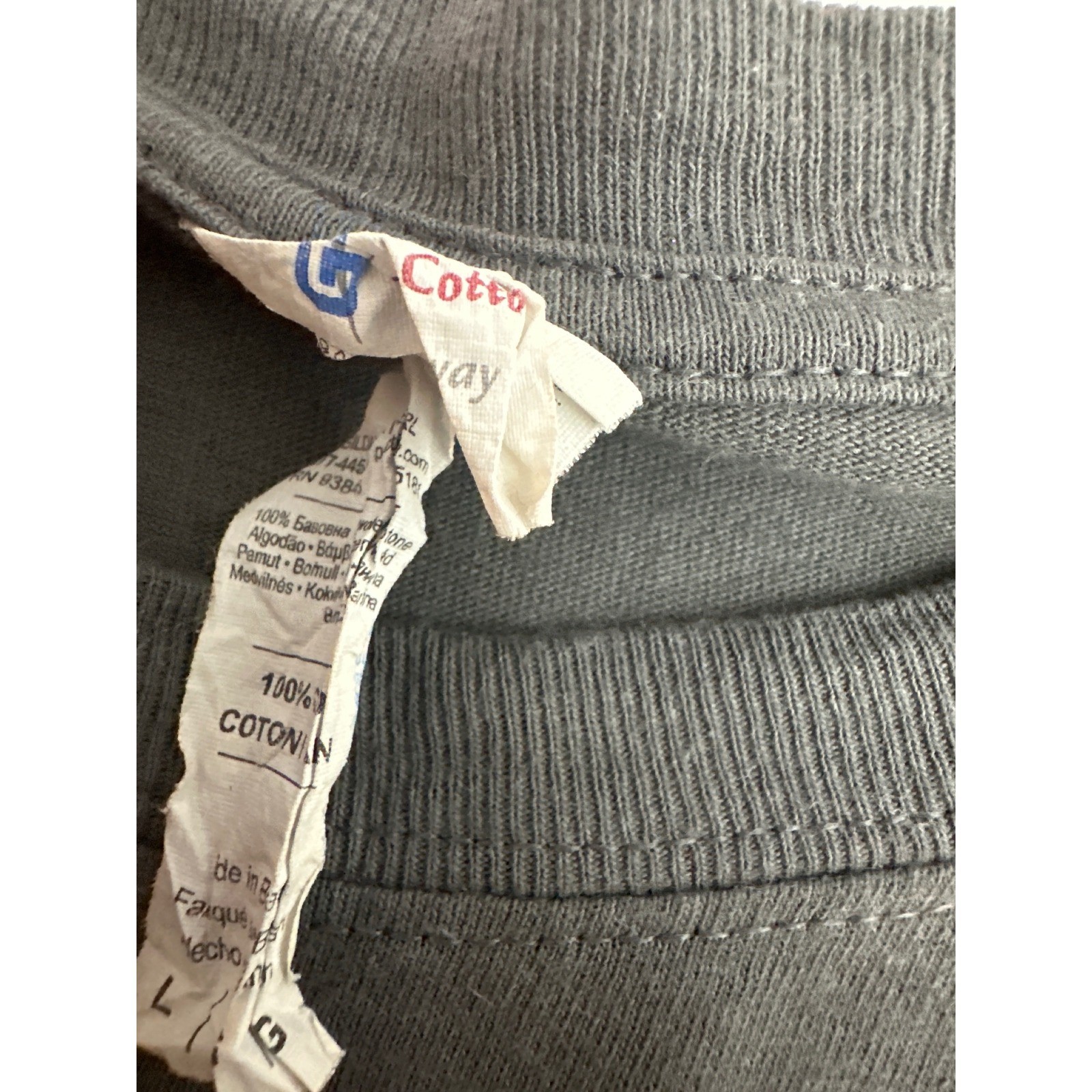 Gildan All Seeing Eye Graphic Print T-Shirt Men’s Large Gray Cotton Casual