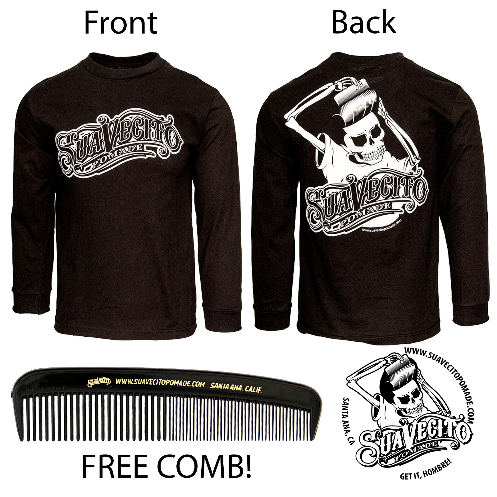 Men’s OG Suavecito Long Sleeve Tee Shirt (S, M, L, XL, 2XL, 3XL, 4XL, 5XL)