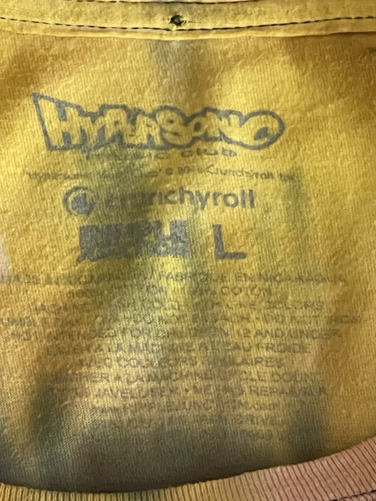 Hypersonic Anime Custom Large ‘One of a kind’ Tye-Dye T-Shirt Yellow