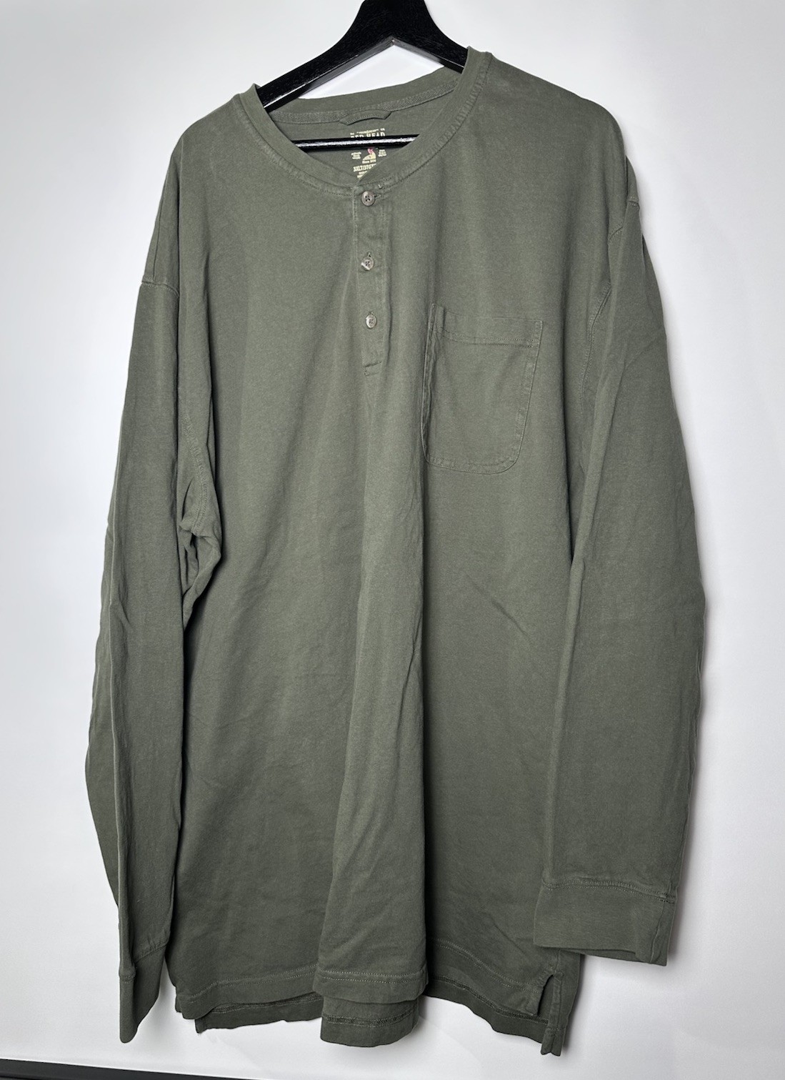 REDHEAD Long Sleeve Henley Shirt Men’s 3XLT Olive Green