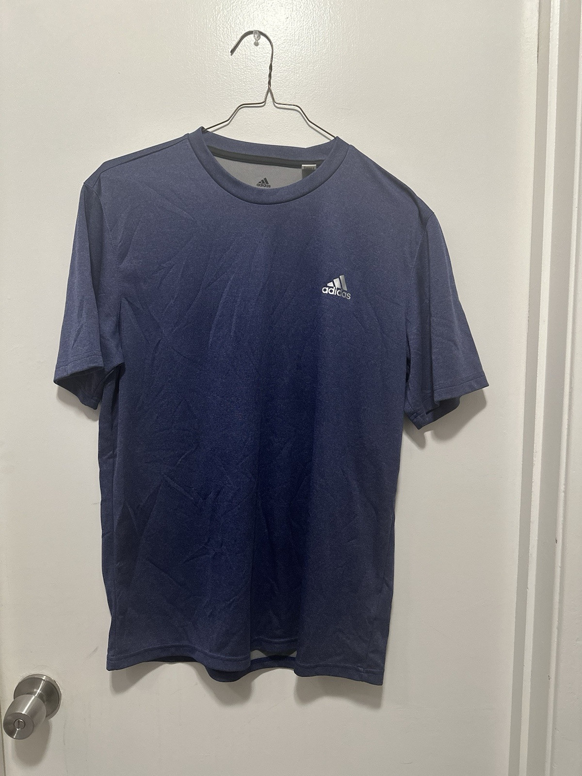 adidas Shirt Mens M dusty blue Short Sleeve Dri Fit T Shirt