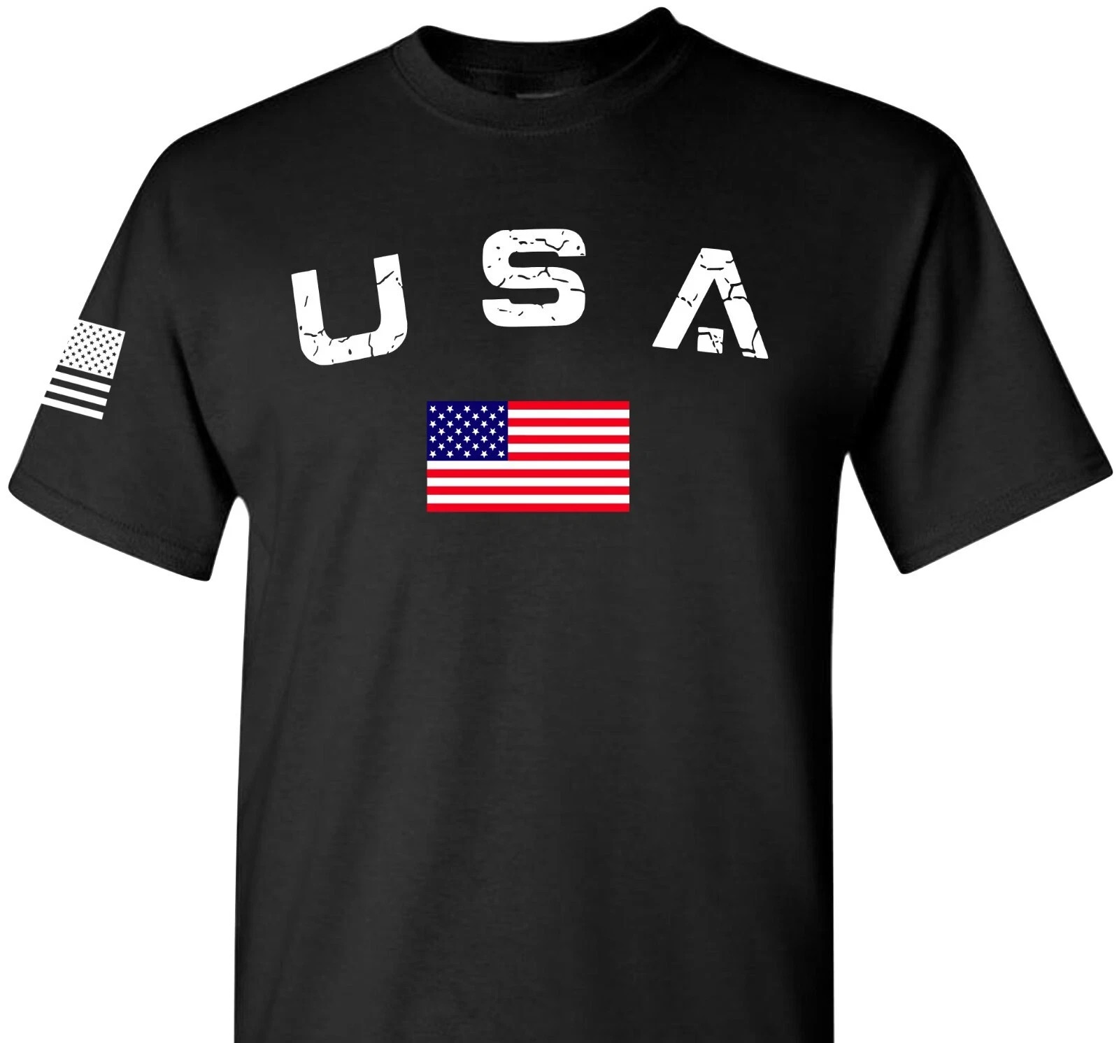 New Men’s USA Flag T Shirt American Patriotic 100% Cotton – FREESHIPPING !!!