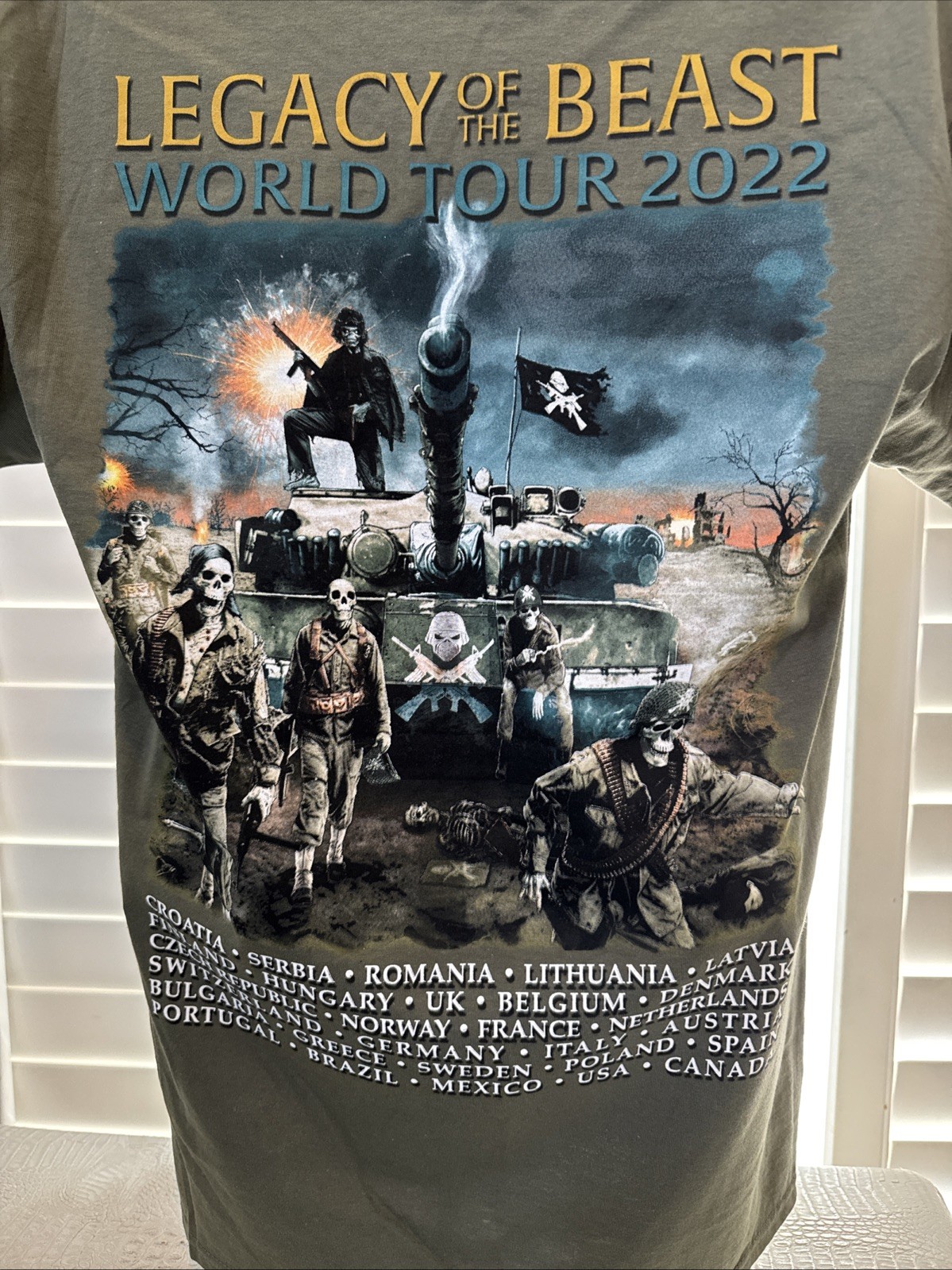 Iron Maiden Official Shirt Legacy Of The Beast 2022 World Tour Size XL New