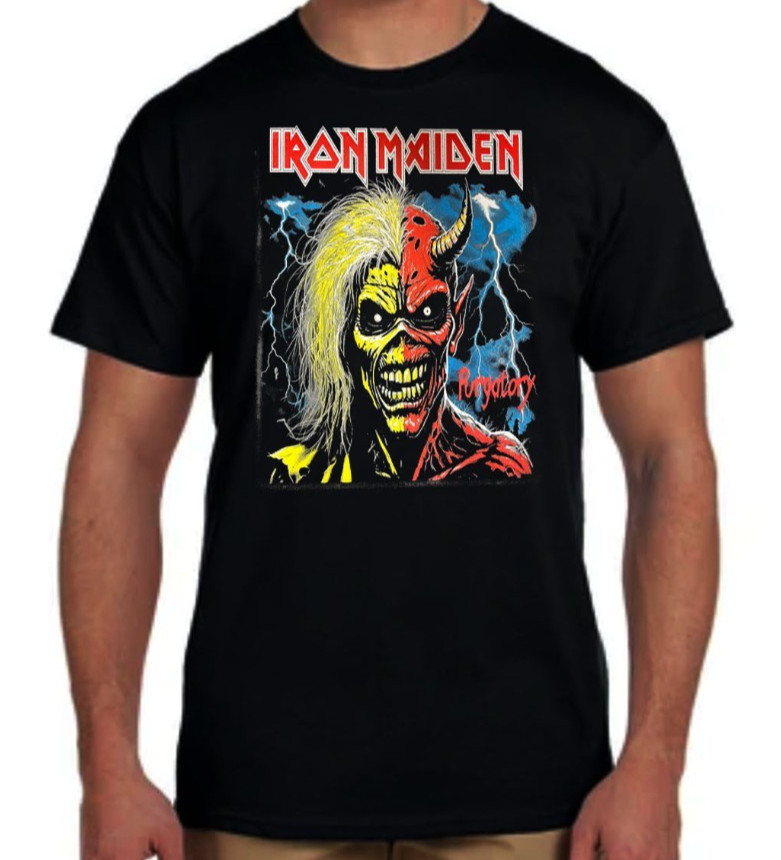 Iron Maiden Purgatory Heavy Metal Band Men’s Black T Shirt
