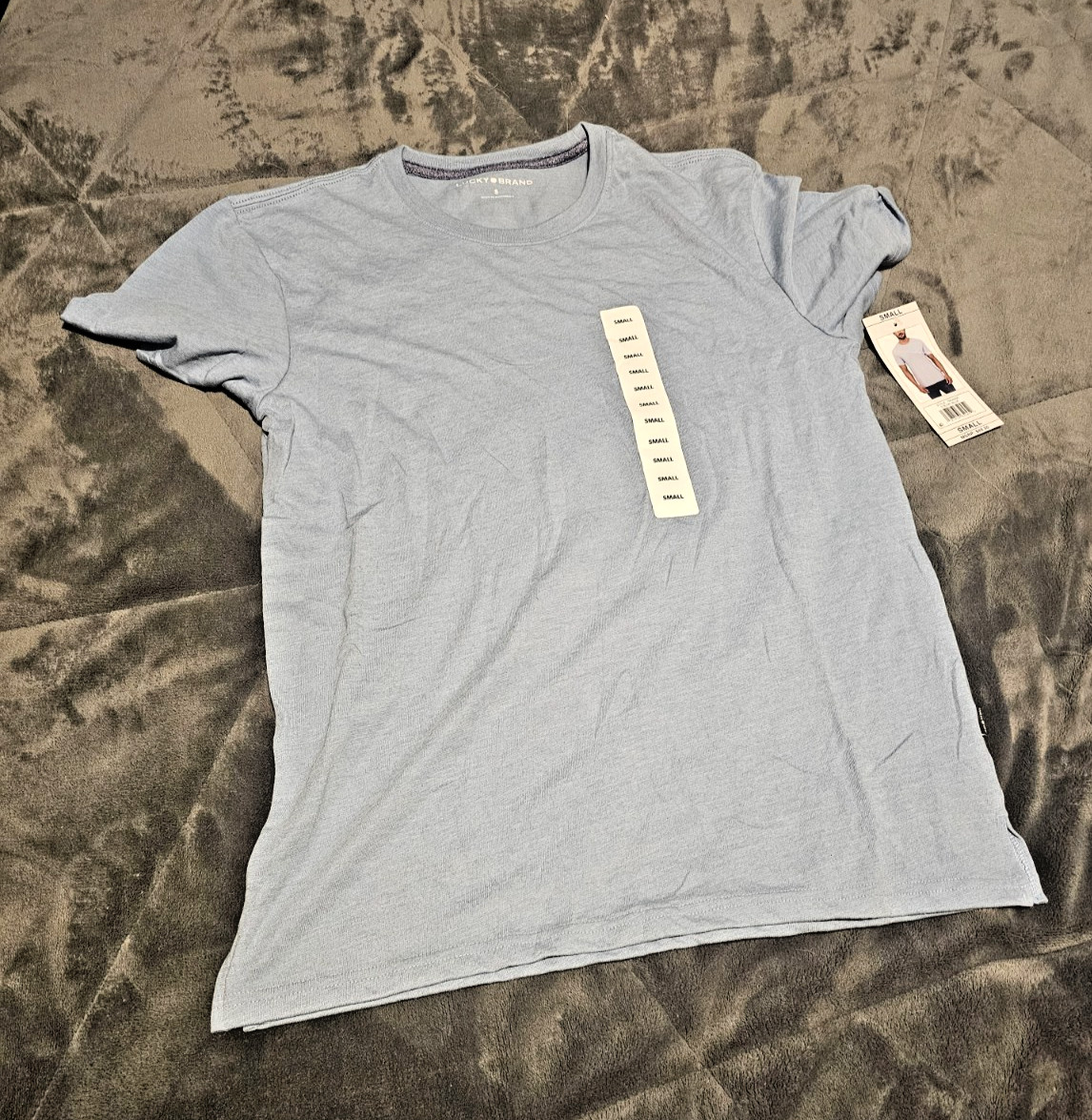T-Shirt White Short Sleeve Ultra Soft Fit Men Small By Lucky Brand Retails 49.50