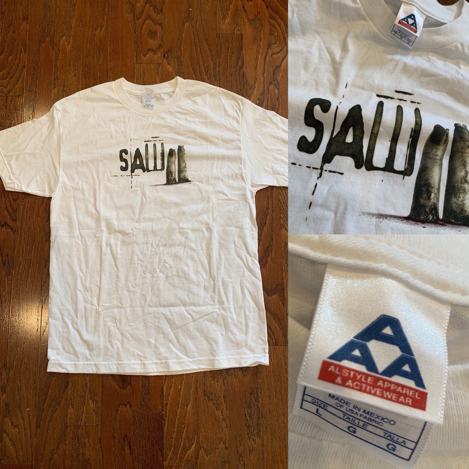 Vintage Saw 2 Horror Movie Promo AAA Shirt Large Jigsaw Rare 2005 II Scary