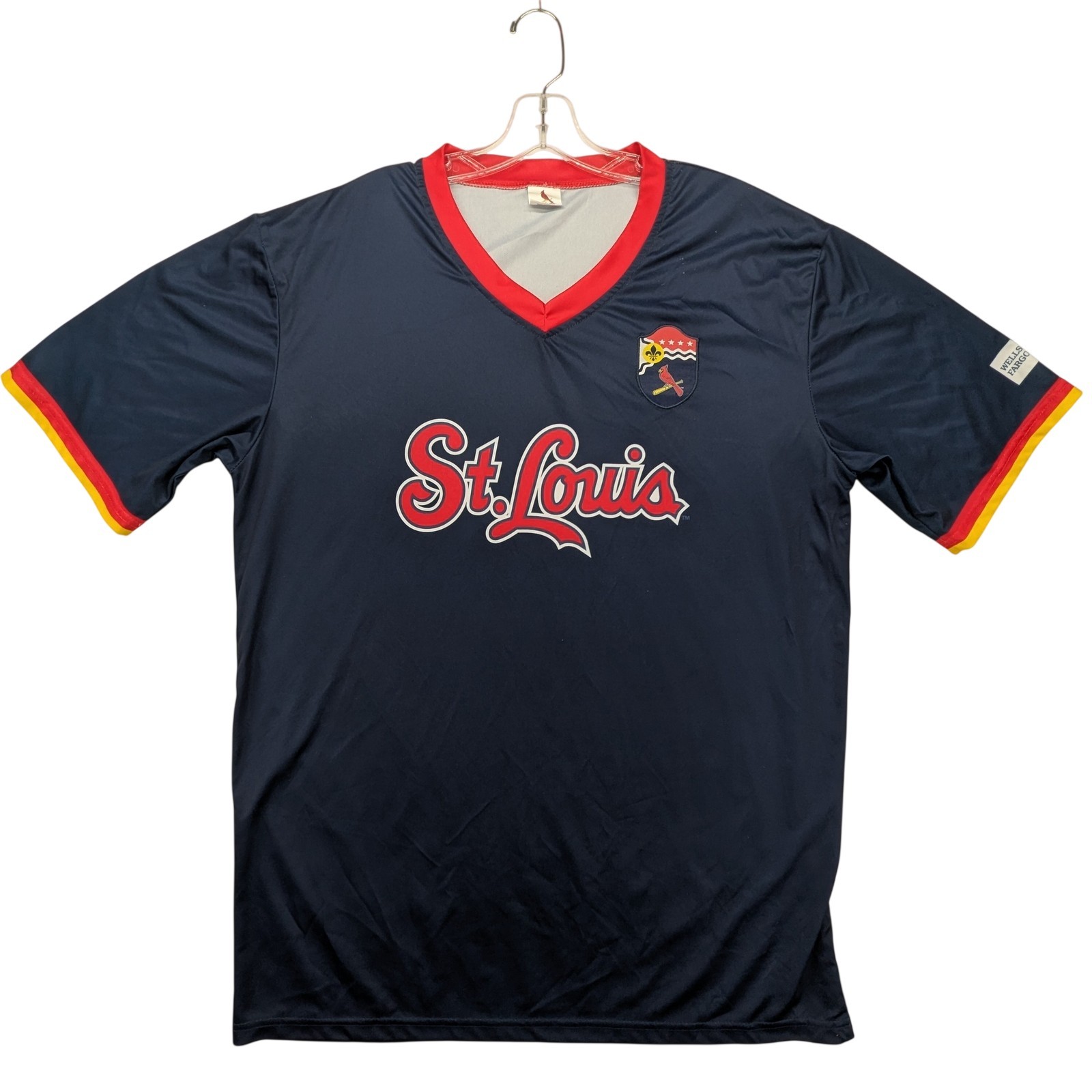 St. Louis Cardinals Shirt Mens XL Navy Blue Red Logo MLB Baseball Fan Jersey