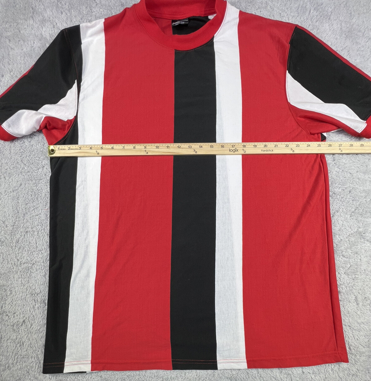 Brooklyn State Men’s Vertical Stripe Crew Size 3XL Color Block Cotton Polyester