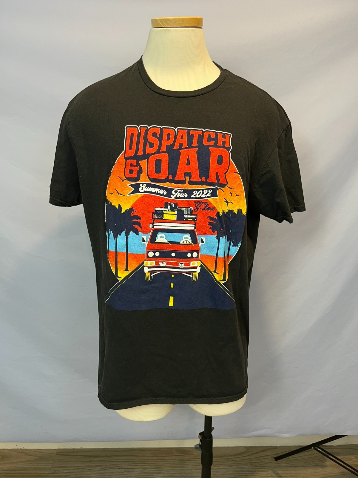 Dispatch & O.A.R. Summer Tour 2022 Concert T-Shirt Black Graphic Band Tee