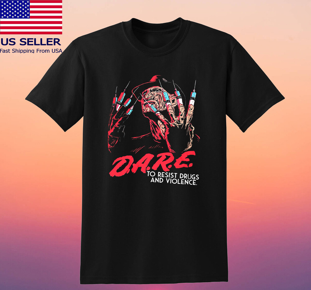 Freddy Krueger Dare Nightmare on Elm Street Black T-shirt Size S-5XL