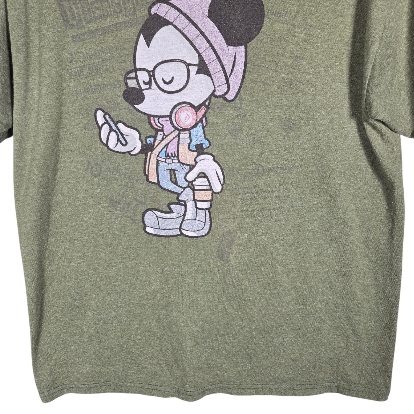 Disney WonderGround Gallery Mickey Mouse Hipster T-Shirt Medium Heather Green
