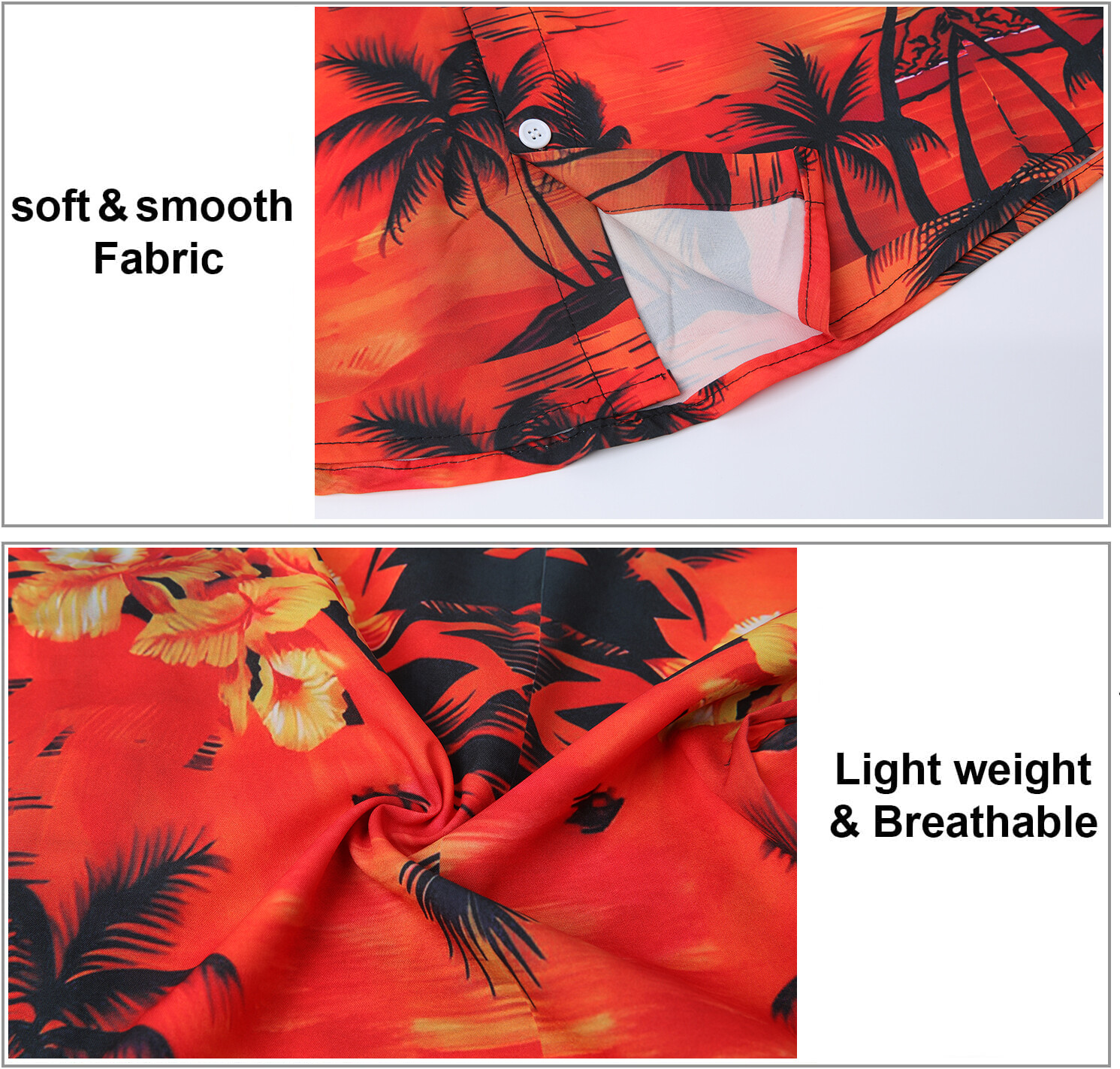 Men Hawaiian Shirts Floral Palm Tree Sunset Surf Beach Party Holiday Stag Dance