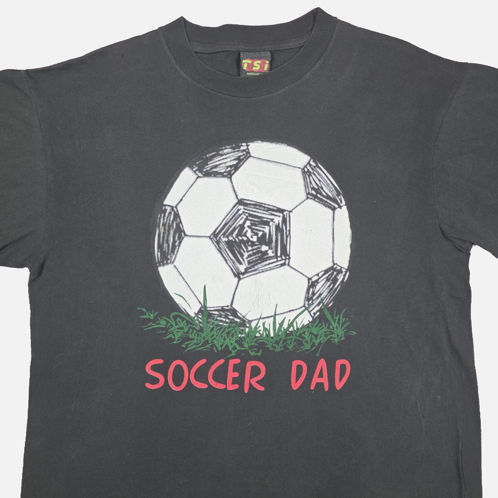 Vintage Soccer Dad Shirt Mens Large Black Football Outdoor Sports Art TSI