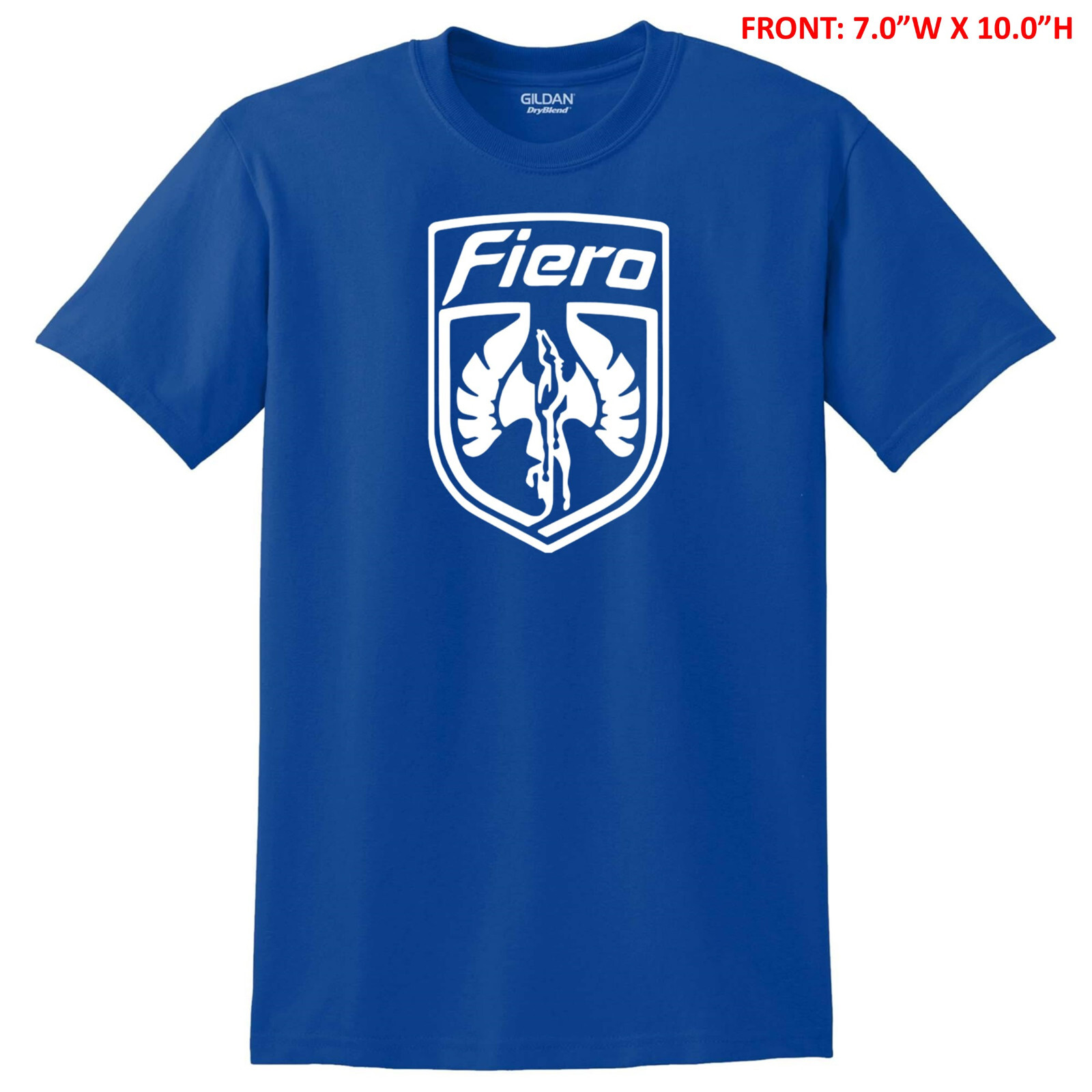 PONTIAC FIERO EMBLEM 7.0″W x 10.0″H UNISEX GILDAN T-SHIRT S-3X -12 COLOR OPTIONS