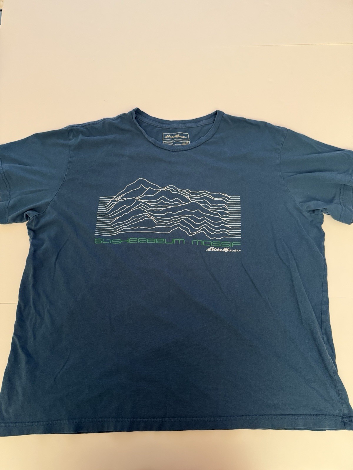 Eddie Bauer Men’s XL Blue Graphic T-Shirt Cotton Short Sleeve