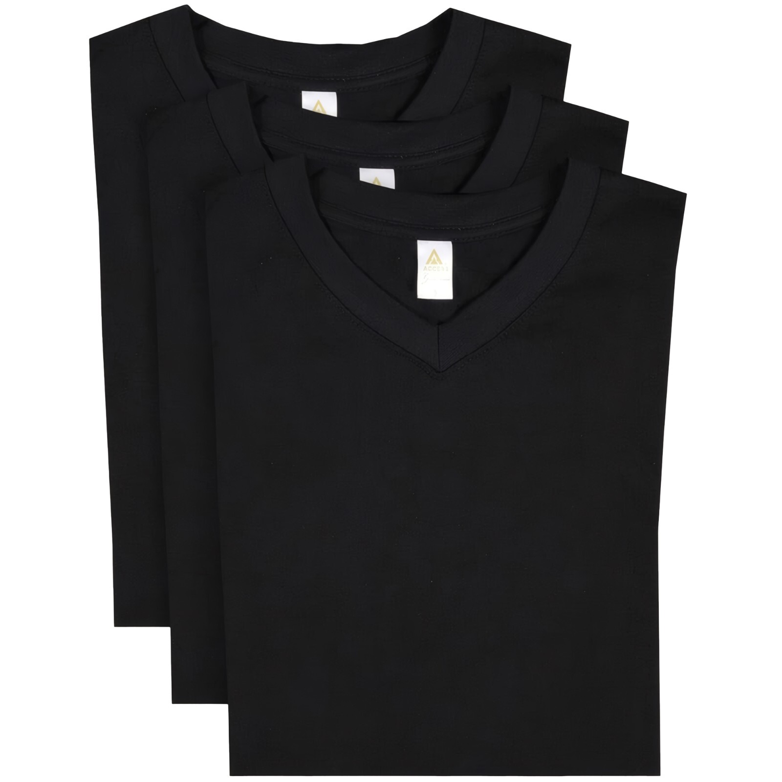 Access Men’s Heavyweight Short Sleeve Cotton V-Neck T-Shirt (Pack of 3)