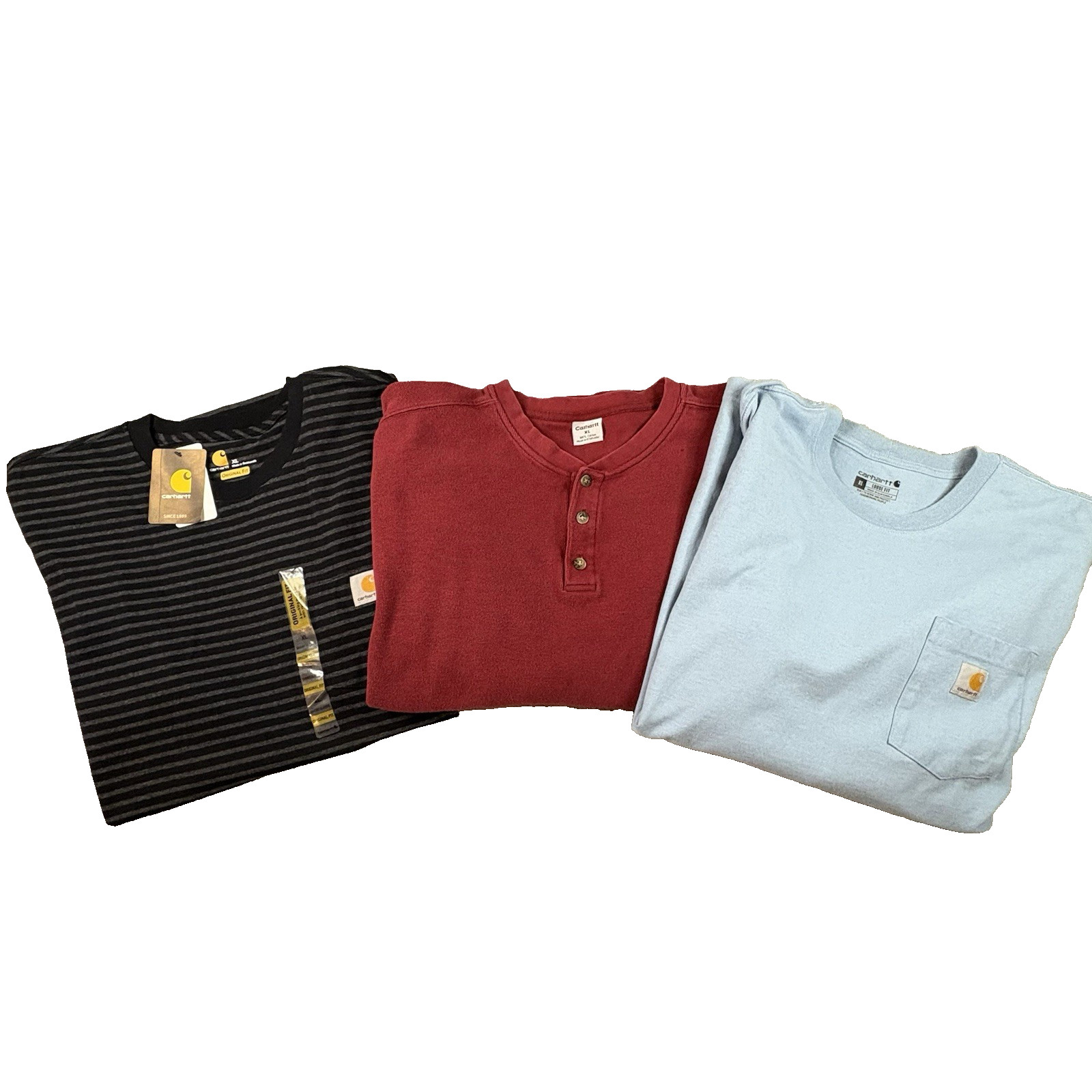 LOT OF 3 Men’s XL Carhartt Henley/Crewneck LS & SS Shirts SEE DESCRIPTION
