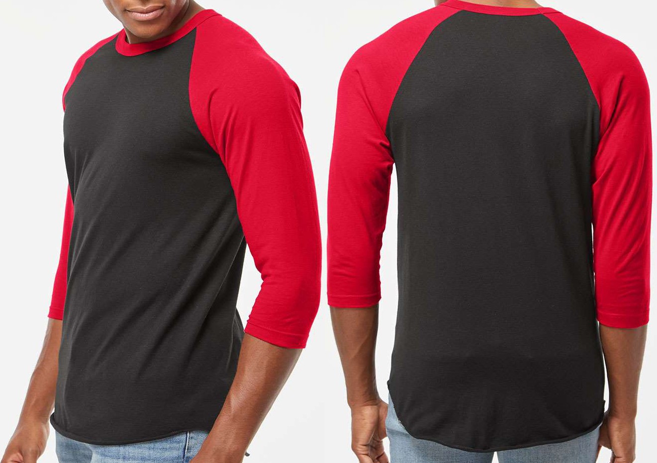 Mens Jersey Soft Baseball Raglan Tee 100% PRESHRUNK Cotton T-Shirt XS-3XL NEW!