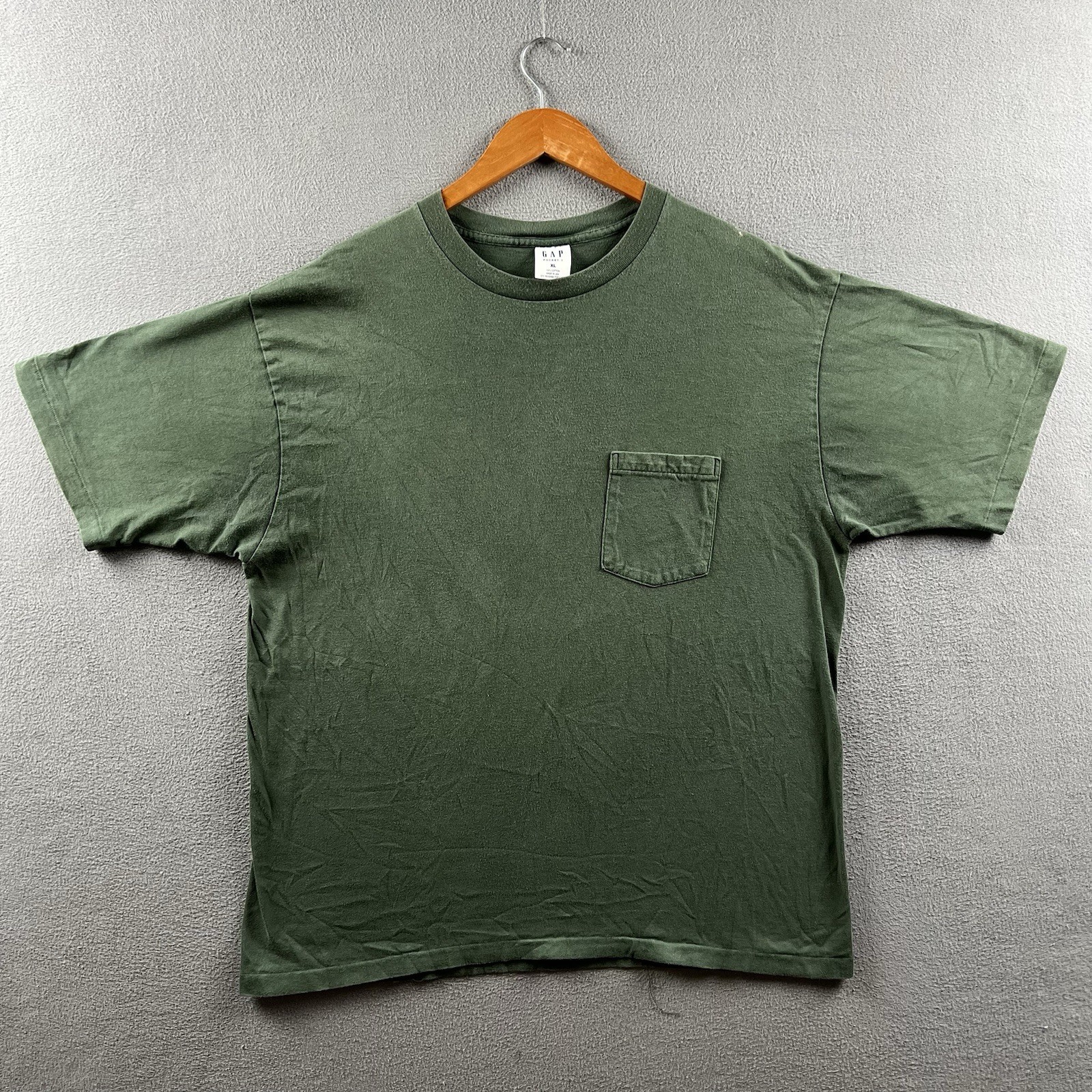 Vintage GAP Pocket Shirt Mens XL Green Blank Single Stitch 90s Essential Grunge