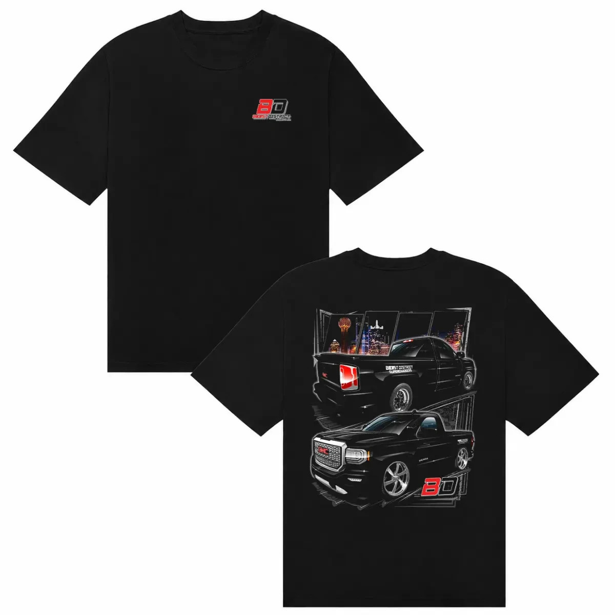 Boost District Bandas y Trocas 2026 Graphic T-Shirt Rx7 Corvette Lowered Truck
