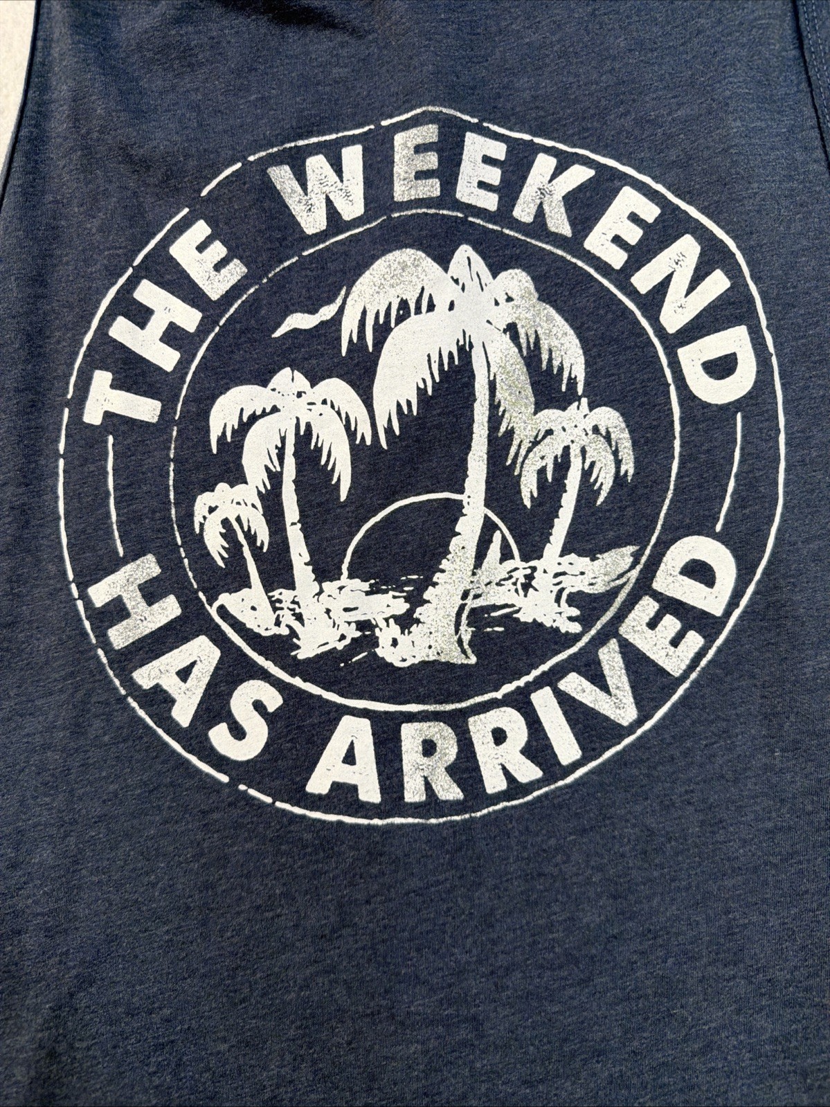 Chubbies Mens Tank Top Size XXL Blue The Weekend Has Arrived Palm Trees