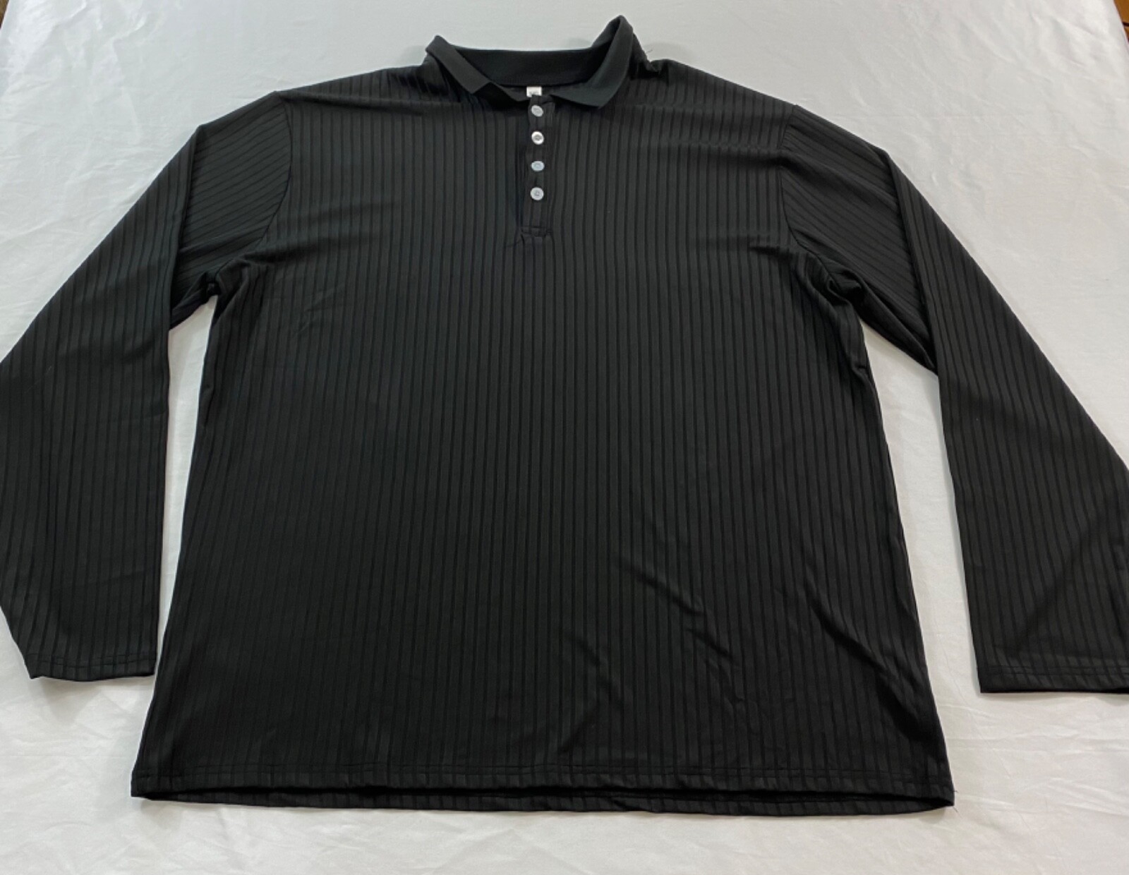 men’s Gildan t-shirt size 5XL black long sleeve rib cuff pull-on cotton