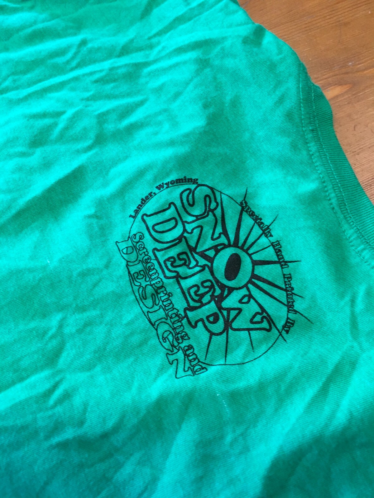 Old Sinks Canyon Ski Area T-Shirt Lander Wyoming M Green Warning Sign