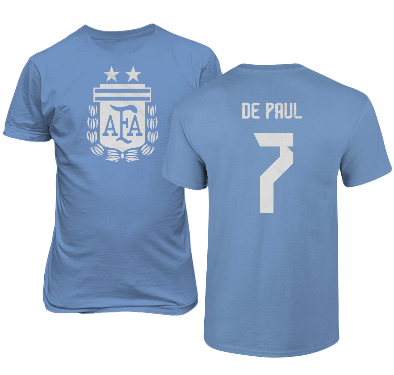 Argentina Soccer #7 Rodrigo De Paul World Football Adult and Youth T-Shirt