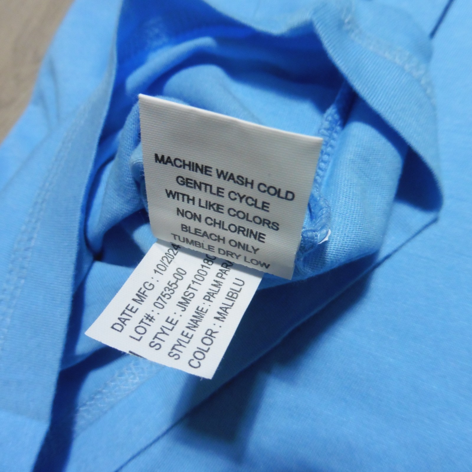 JOHNNIE O Mens L LARGE T SHIRT MALIBLU PALM PARADISE GOLF AQUA DALE 2.0 TEE