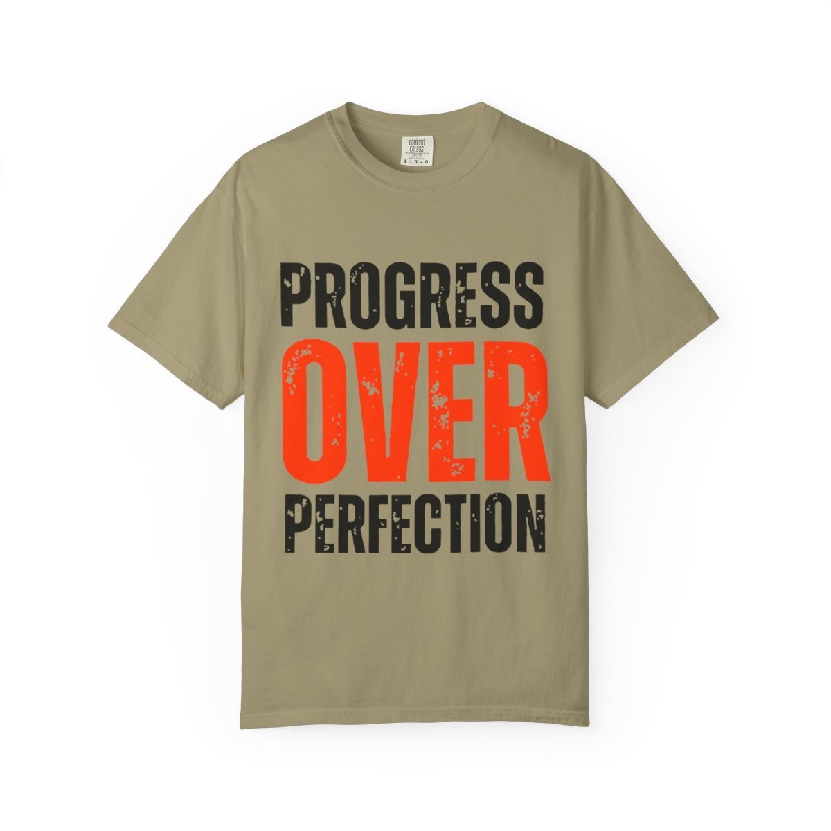 Progress Over Perfection Motivational Quote Unisex Cotton Crew Tee