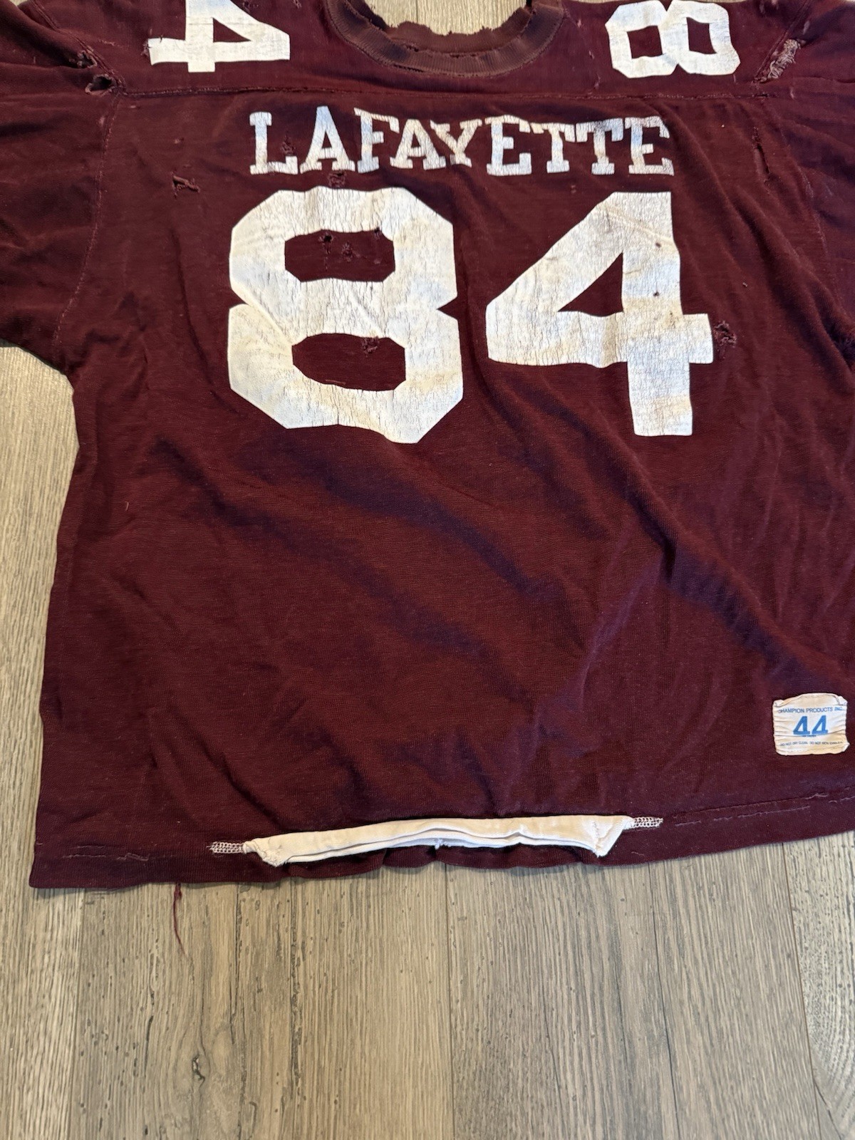 Vintage 1960s Champion Products Football Jersey Maroon 84 Mesh Size 44