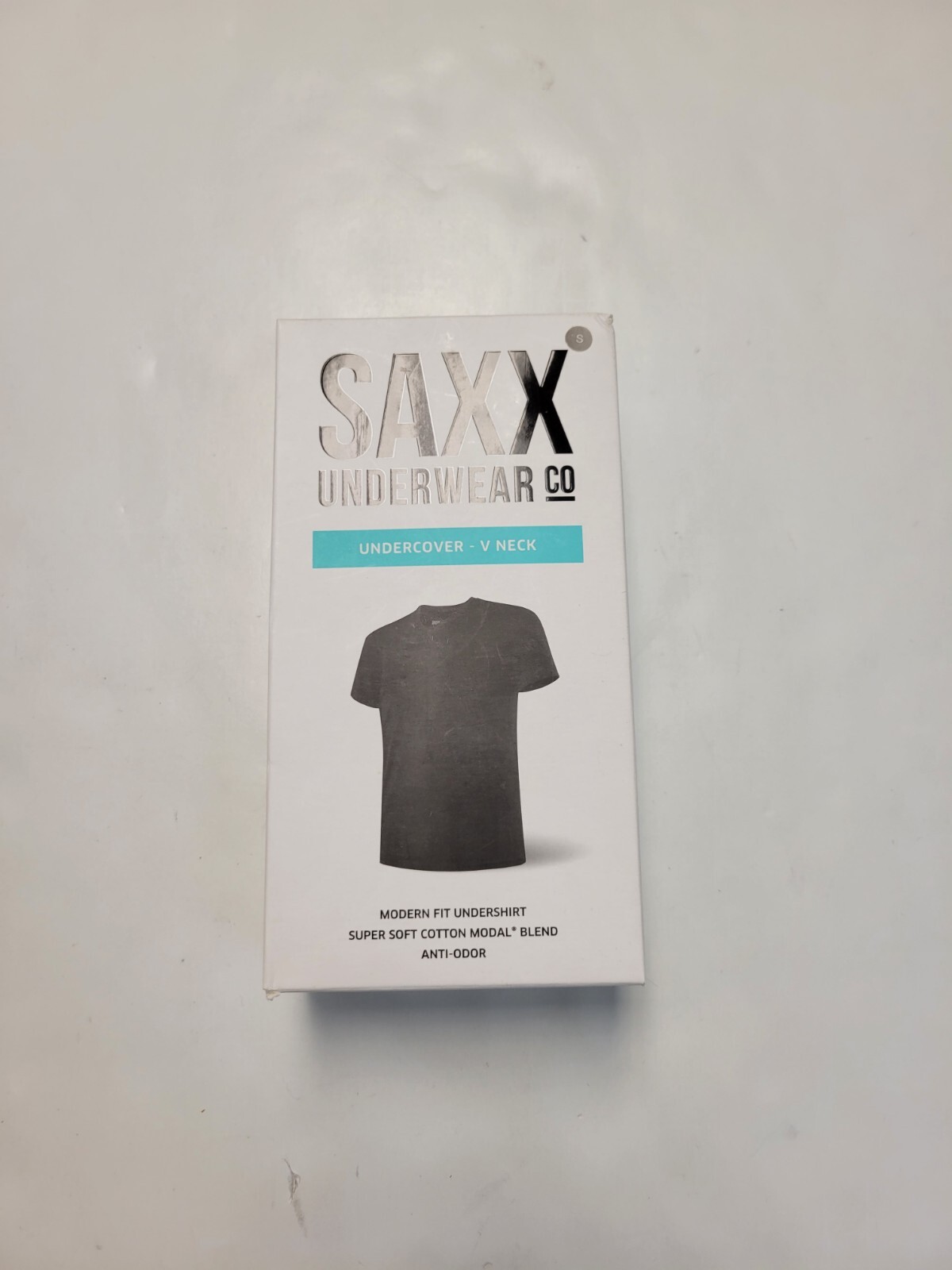 SAXX Undercover V Neck Shirt Men’s SMALL BLACK Short Sleeve Cotton Modal Stretch
